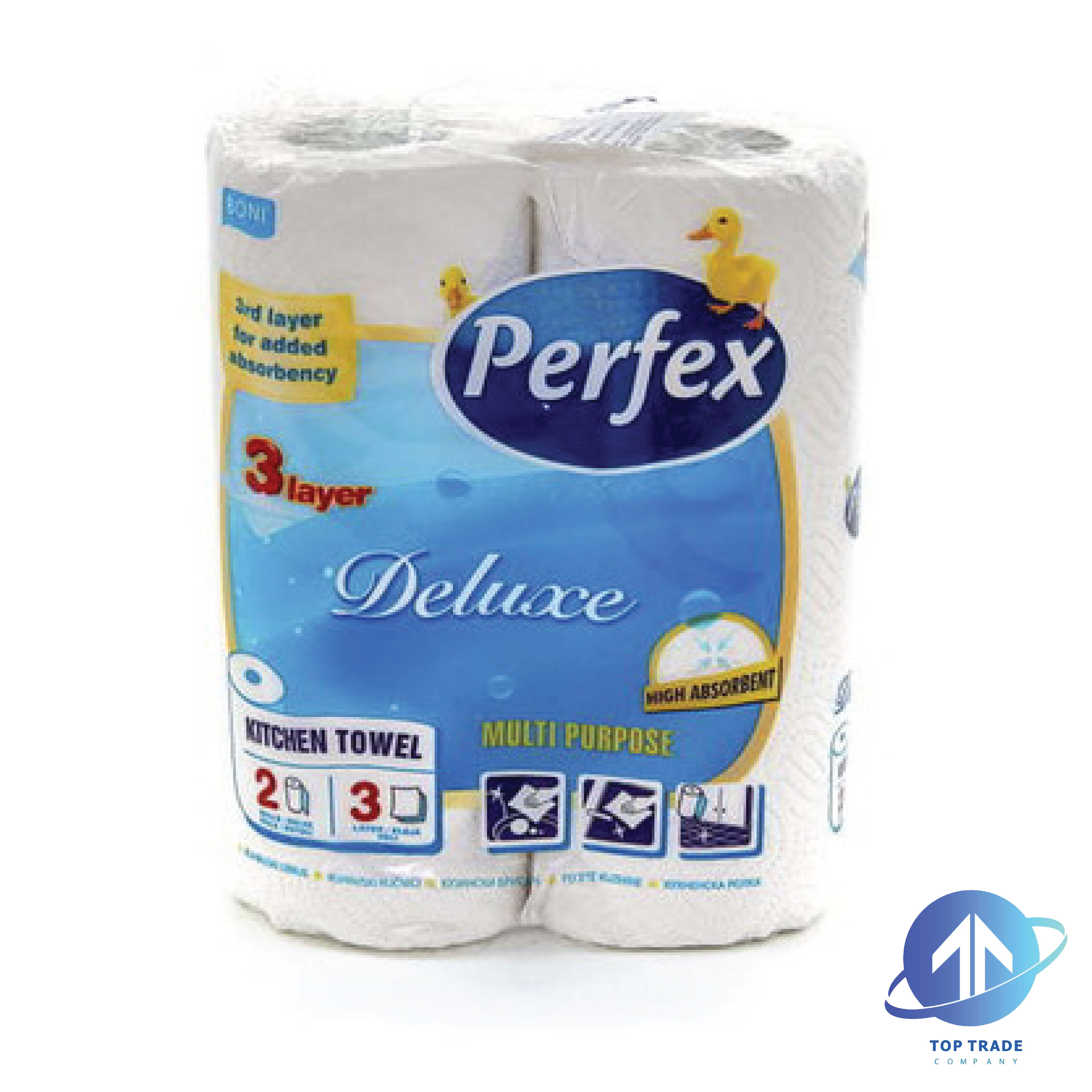 Perfex kitchen rolls 2 rolls 3 layers Deluxe labelled