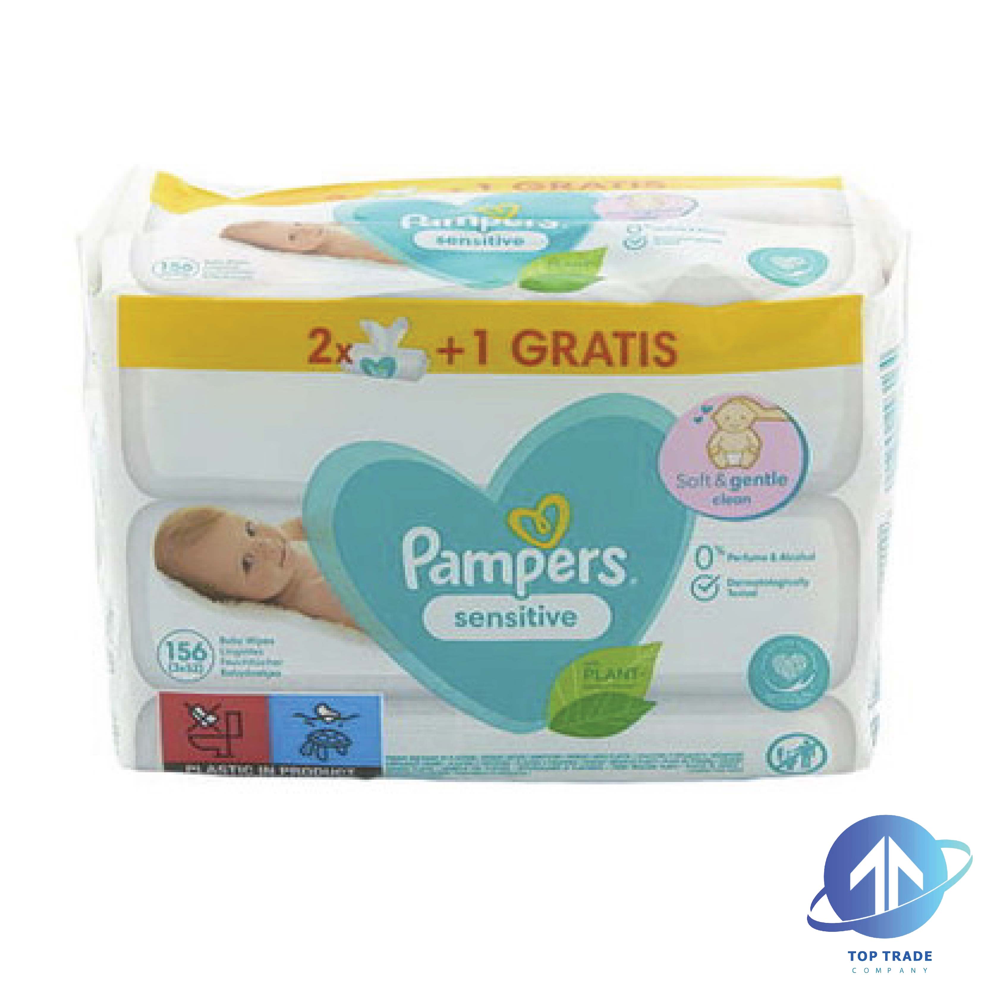 Pampers baby wipes 3x52pc sensitive